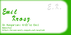 emil krosz business card